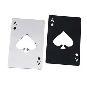 Gepersonaliseerde Gegraveerde Abrebotella Roestvrij Staal Poker Aas Bier Opener Metalen Blanco Creditcard Speelkaart Flesopener