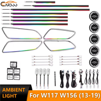 Luz Ambiental Cardoo para Mercedes Benz Clase A/B W176 W246 CLA W117 GLA W156, Accesorios de Tira LED Dinámica de 64 Colores para el Interior del Coche