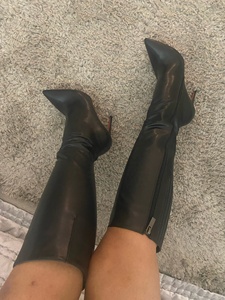 Wholesale 2023 New Design Western Pointed Toe Microfiber Leather High Heels Knee-High Winter Women's Long <b>Boots</b> - Product Image 5