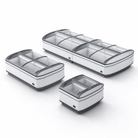 Congelador Combinado de Múltiples Secciones con Tapa de Vidrio Curvo Templado, Enfriamiento Uniforme, Ahorro de Energía, para Exhibición en Heladerías