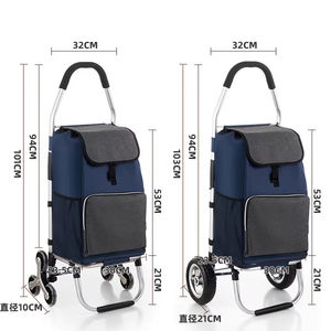 जीएलई बड़े लोड क्षमता की खरीदारी ट्रॉली के साथ थर्मल इन्सुलेशन बैग हल्के शॉपिंग ट्रॉली के साथ शॉपिंग बैग - Product Image 1