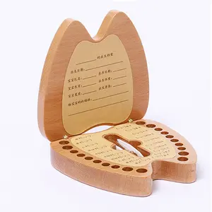 Ownswing Hot Sale Wooden Baby First Teeth Box Teeth Umbilical Cord Deciduous Souvenir Organizer
