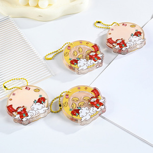 Vente en gros de porte-clés en plastique acrylique, pendentif léger à secouer, motif dessin animé, avec impression UV - Product Image 3