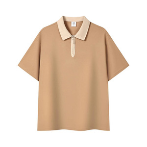 Customized Polo Shirt Short Sleeve Solid Color Cotton Contrast Trim Daily Wear - Product Image 4