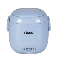 Mini-cuiseur à riz électrique portable JRC-30 120W 0.3L avec cuve antiadhésive carrée en alliage d'aluminium et spatule doseuse en plastique pour usage domestique