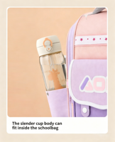 Bouteille d'eau portable pour enfants sans BPA en Tritan, anti-fuite, avec couvercle à clapet et double mode de consommation, pour l'école et le quotidien