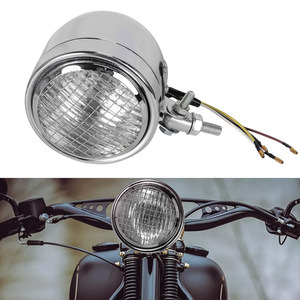 Phare avant de <span class=keywords><strong>moto</strong></span> vintage en métal de qualité pour CG125 <span class=keywords><strong>Harley</strong></span> Cruiser Bobber Chopper, accessoires universels pour <span class=keywords><strong>moto</strong></span> - Product Image 1