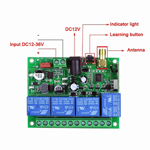 Multi-Function 4-Channel 10A DC <strong>Wireless</strong> <strong>RF</strong> Remote <strong>Control</strong> <strong>Switch</strong> (12V/24V/36V 433MHz) with Metal Transmitter Receiver - Product Image 4