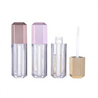 Contenant de brillant à lèvres de luxe 2,5 ml, emballage cosmétique en plastique pentagonal personnalisé pour rouge à lèvres, design irrégulier