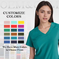 Gepersonaliseerde Kleuren Hartvormige Kraag Medische Kleding Voor Vrouwen Scrub Verpleegsters Uniformen Stretch Ademende Werken Outfits