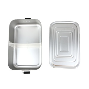 Boîte à lunch rectangulaire en métal pour la randonnée en plein air, contenant alimentaire en <span class=keywords><strong>aluminium</strong></span>, boîte à lunch japonaise bento pour adultes pour la <span class=keywords><strong>conservation</strong></span> de la fraîcheur - Product Image 2