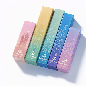 Custom Cosmetic Packaging Box Folding Carton for Cosmetic Lipstick Silver Foil Stamping Coated Paper Box Custom Logo - Product Image 1