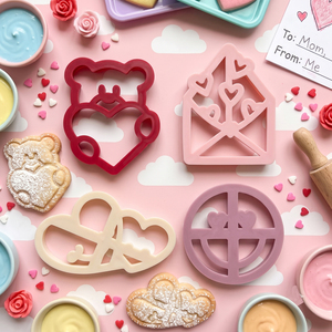Cortador de <span class=keywords><strong>Galletas</strong></span> de Plástico Moldeado por Inyección para el Día de San Valentín, Sellos con Relieve de Osito, Sobre y <span class=keywords><strong>Cara</strong></span> <span class=keywords><strong>Sonriente</strong></span>, Moldes de Empuje para Hornear para Niños - Product Image 2