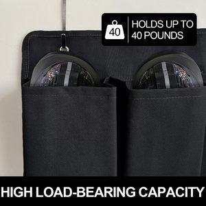 RV Shoe Pockets 10 Pockets Hanging Storage Organizer with Hooks for Bedside Use <b>Black</b> Oxford Cloth - Product Image 5
