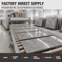 Carrelage de sol en porcelaine gris effet marbre personnalisé 600x600, antidérapant, résistant aux acides et vitrifié pour les projets commerciaux de hall d'hôtel