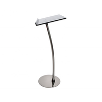 Lucite acrylique noir Podium chaire pupitre plate-forme de podium incurvée La partie centrale en acrylique est faite de podium en plexiglas en acier