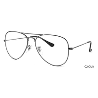 Gafas Clásicas de Acero Inoxidable con Lentes Transparentes, Montura de Doble Puente, Estilo Piloto, Montura Óptica