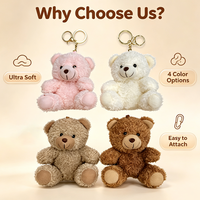 En gros, porte-clés et breloques de sac en peluche ours en peluche et animaux de dessin animé pour sacs à main, sacs à dos, accessoires de clés et décoration