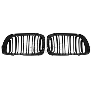Pièces de voiture de haute qualité, aspect carbone, noir brillant, <span class=keywords><strong>calandre</strong></span> avant, grilles de <span class=keywords><strong>calandre</strong></span> pour <span class=keywords><strong>BMW</strong></span> Série 3 E46 2002 2003 2004 2005 - Product Image 1