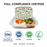 Contenedor de Comida de PP al por Mayor, Apto para Microondas, Grado Alimenticio, Libre de BPA, con Tapa Transparente