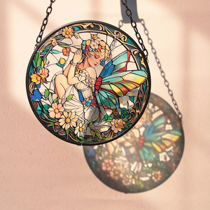 Atrapasueños de cristal con diseño Art Deco de 16 cm para ventana exterior, adorno colgante de elfo, regalo de decoración para el hogar para puerta - Product Image 1