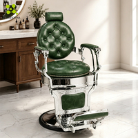 Kursi Barber Hidrolik Vintage Mewah, Kursi Pangkas Rambut Reclining, Rangka Aluminium, Perlengkapan Salon, Peralatan Potong Rambut untuk Pria