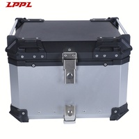 Top Case en Aluminium Plat Argenté 55L Personnalisable, Antivol, Facile à Installer, Meilleure Vente pour le Touring