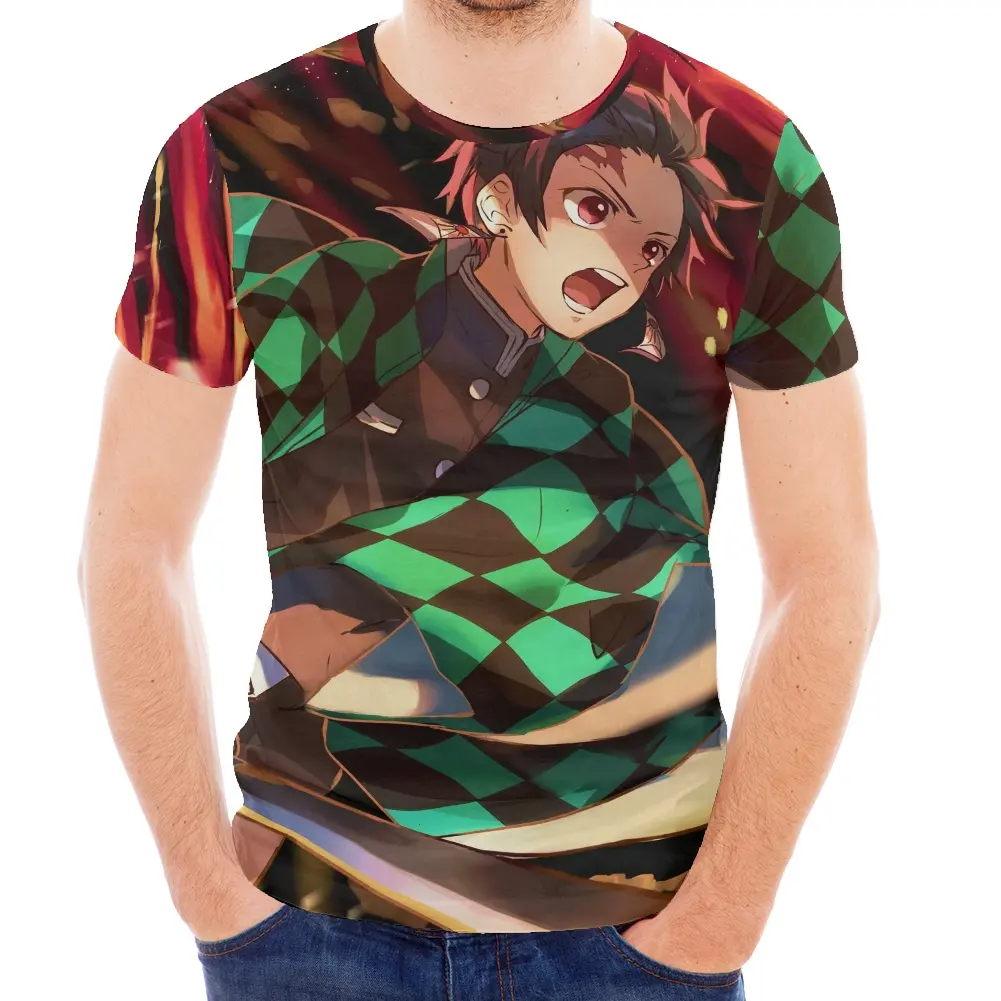 Fashion Manga Design Summer Casual Shirt O Neck Quick Dry Digital Printing Color Mix Custom Pattern Image Boys Male's T Shirts