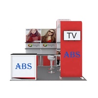 Stand d'exposition intérieur portable et léger en aluminium 10x10 avec montage facile, design en forme de L pour la publicité en salon professionnel