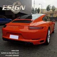 Vinilo Adhesivo para Automóviles Super Brillante Color Naranja Volcánico Metálico (usado)