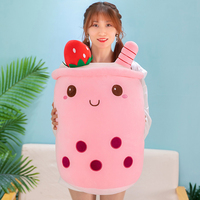 Populaire Schattige Boba Bubble Tea & Fruit Stof Knuffels Knuffels Knuffels Kids Cadeau Knuffels