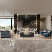 Ensemble de canapés modulaires Chesterfield en cuir véritable de style moderne haut de gamme pour salon, hôtels, halls