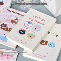 Nouveau Original mignon Animal A6 bloc-notes rabattable reliure thermique haute valeur épaissie en cuir couverture rigide spécial étudiant dessin animé