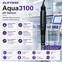 Électrode de mesure du pH numérique en ligne Aqua3100, sonde en verre étanche pour le traitement de l'eau pure et le contrôle des processus