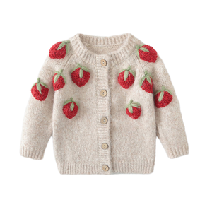 Meisjes Trendy Herfst Winter Warm Aardbei Vest Verdikte Wollen Trui Vrouwelijke Leggings Kind Meisje Kleding Jas Voor Meisjes - Product Image 1