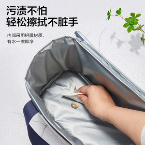 Picnic Bag Insulated Lunch Cooler Large Capacity Oxford Cloth Outdoor Camping Storage Bag With Handle - Product Image 4