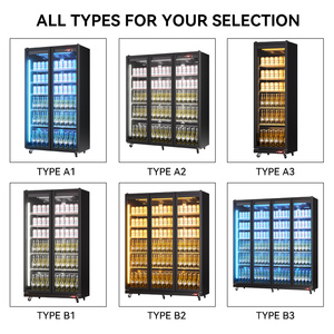 Réfrigérateur à vin commercial en gros OEM avec éclairage LCD supérieur, 2, 3, 4 portes vitrées, réfrigérateur à vin avec porte vitrée - Product Image 4