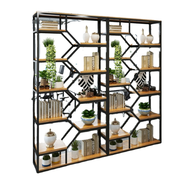 Лидер продаж, черный офисный книжный шкаф, Современная бутиковая демонстрационная полка с деревянной коробкой, деревянная книжная стойка, книжная полка с кованой рамой из железа