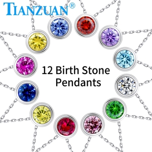 12 pendentifs en <span class=keywords><strong>pierre</strong></span> <span class=keywords><strong>de</strong></span> naissance forme ronde <span class=keywords><strong>couleur</strong></span> fantaisie CZ 12 <span class=keywords><strong>mois</strong></span> mode bijoux pendentif collier pour cadeau - Product Image 5