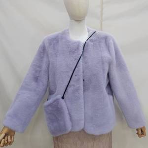 Cappotti in pelliccia sintetica Casual invernale da <span class=keywords><strong>donna</strong></span> con motivo regolare in pelliccia di coniglio Oversize a inchiostro <span class=keywords><strong>giallo</strong></span> per le taglie S Plus-<span class=keywords><strong>cappotto</strong></span> di lana Casual Slim Fit - Product Image 2