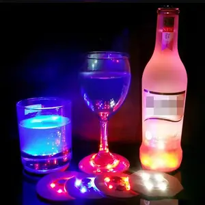 Nuovo arrivo decorazione fornitore luce Led Coaster adesivo lampeggiante tazza adesivo Night Club e Bar decorazione luminosa