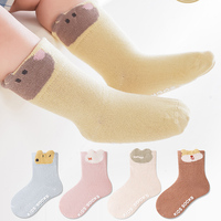 Chaussettes de sol pour bébé en coton doux dessin animé antidérapant Chaussettes de marche pour bébé