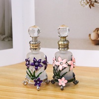 Botol Parfum Logam Bunga Anggrek Arab 12ml, Botol Kaca Isi Ulang Minyak Atsiri, Pabrik Langsung # 56565