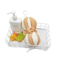 Matériau sûr couleur unie luffa boule de bain éponge douche pouf exfoliant maille éponge de bain pour le nettoyage
