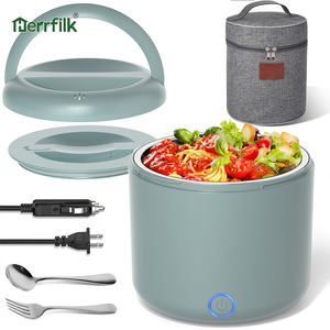 Boîte à lunch électrique Herrfilk, chauffe-aliments 80W, mini ronde, facile à transporter, Fiambrera Eléctrica, boîte à lunch électrique pour voiture, bureau - Product Image 1