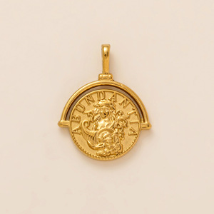 Vintage dea greca angelo Totem <span class=keywords><strong>ciondolo</strong></span> rotondo moda oro placcato 18K acciaio inox arco Taxi Console di gioco nuvole Bear Charms - Product Image 6