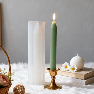 Moule en silicone de qualité alimentaire 2026 pour bougies torsadées transfrontalières, à rayures longues, pour bougies colonne ondulées DIY, écologique et compatible lave-vaisselle - Product Image 2