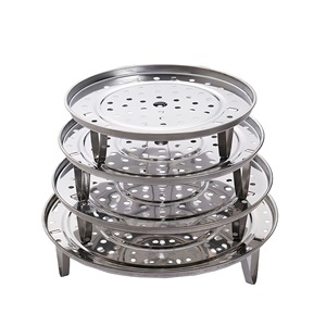 Grille de cuisson vapeur en acier inoxydable à 3 niveaux avec poignée pour la cuisson à la vapeur des aliments en cuisine - Product Image 3