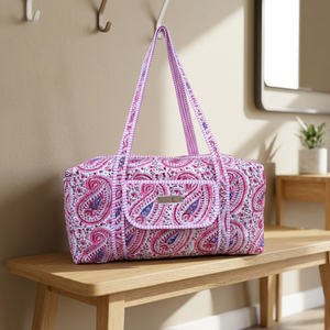 Rajasthani <b>Print</b> Padded <b>Machine</b> Quilted Luxury Cotton Casual Sport Weekender Yoga Gym Large Capacity Durable Lightweight - Product Image 3