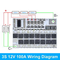 3s/4s/5s Bms 12v 16.8v 21v 100a Li-ion Lmo Ternary Lithium Battery Protection Circuit Board Li-polymer Balance Charging Module